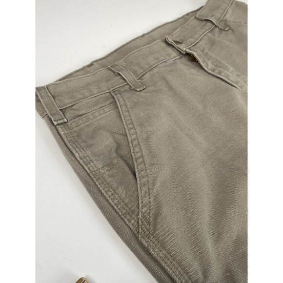 Carhartt Canvas Dungaree Carpenter Work Pants Mens 36x30 Relaxed Desert Duck B11 - Picture 5 of 16